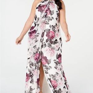 New Calvin Klein Womens Pink Sleeveless Full-length Shift Formal Dress